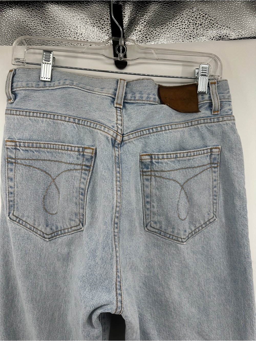 Calvin Klein VTG Y2K Heritage Streetwear Light Wash Straight-Leg Jeans Sz32 - Picture 10 of 16